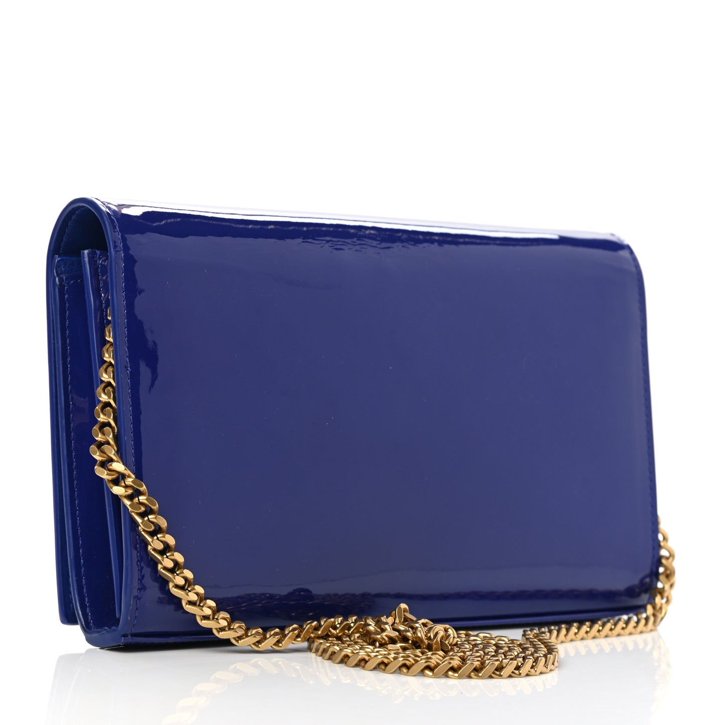 Patent Calfskin Monogram Kate Wallet On Chain Royal Blue