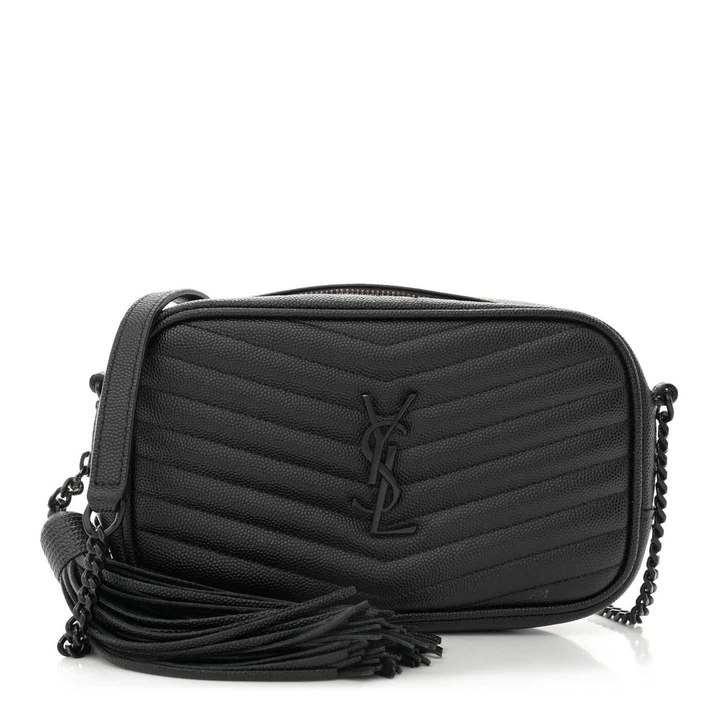 Grain De Poudre Matelasse Monochrome Monogram Mini Lou Camera Bag Black