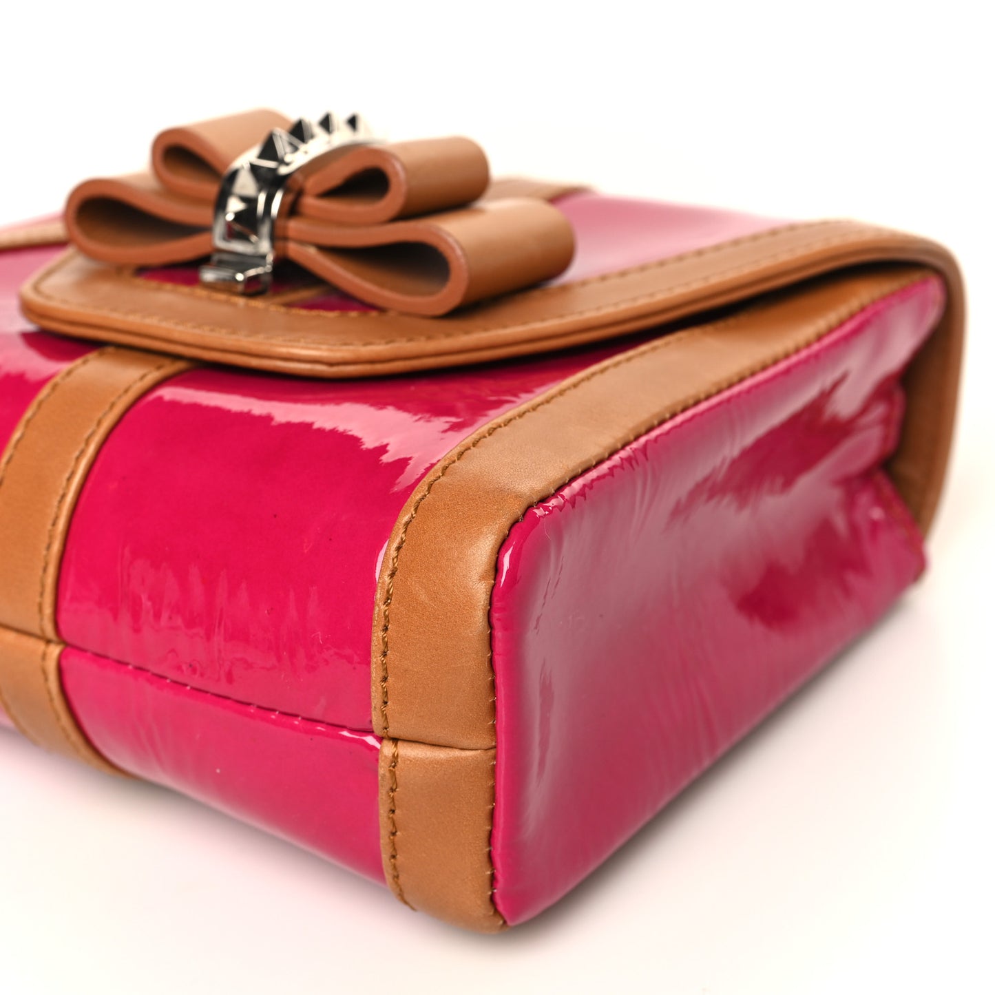 Patent Calfskin Sweety Charity Crossbody Bag Pink