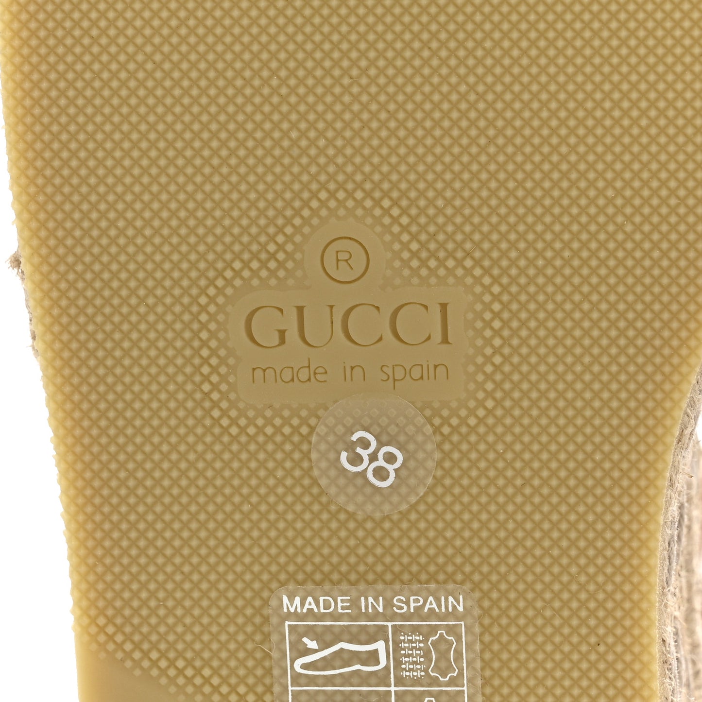 Canvas Damita GG Eyelet Espadrille Wedge Sandals 38 Blondie Cognac