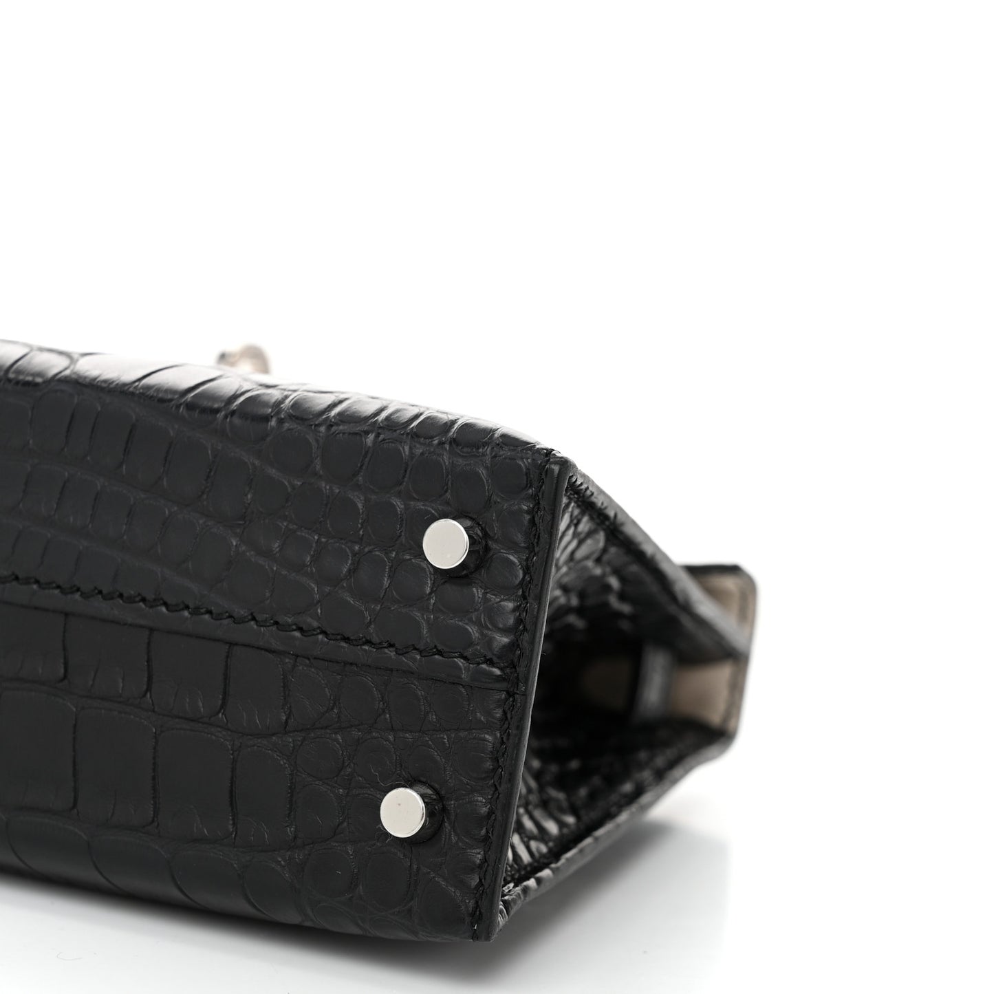 Matte Alligator Horseshoe Mini Kelly Sellier 20 Black Nata