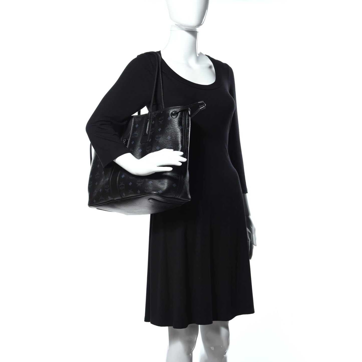 Visetos Medium Liz Reversible Shopper Tote Black