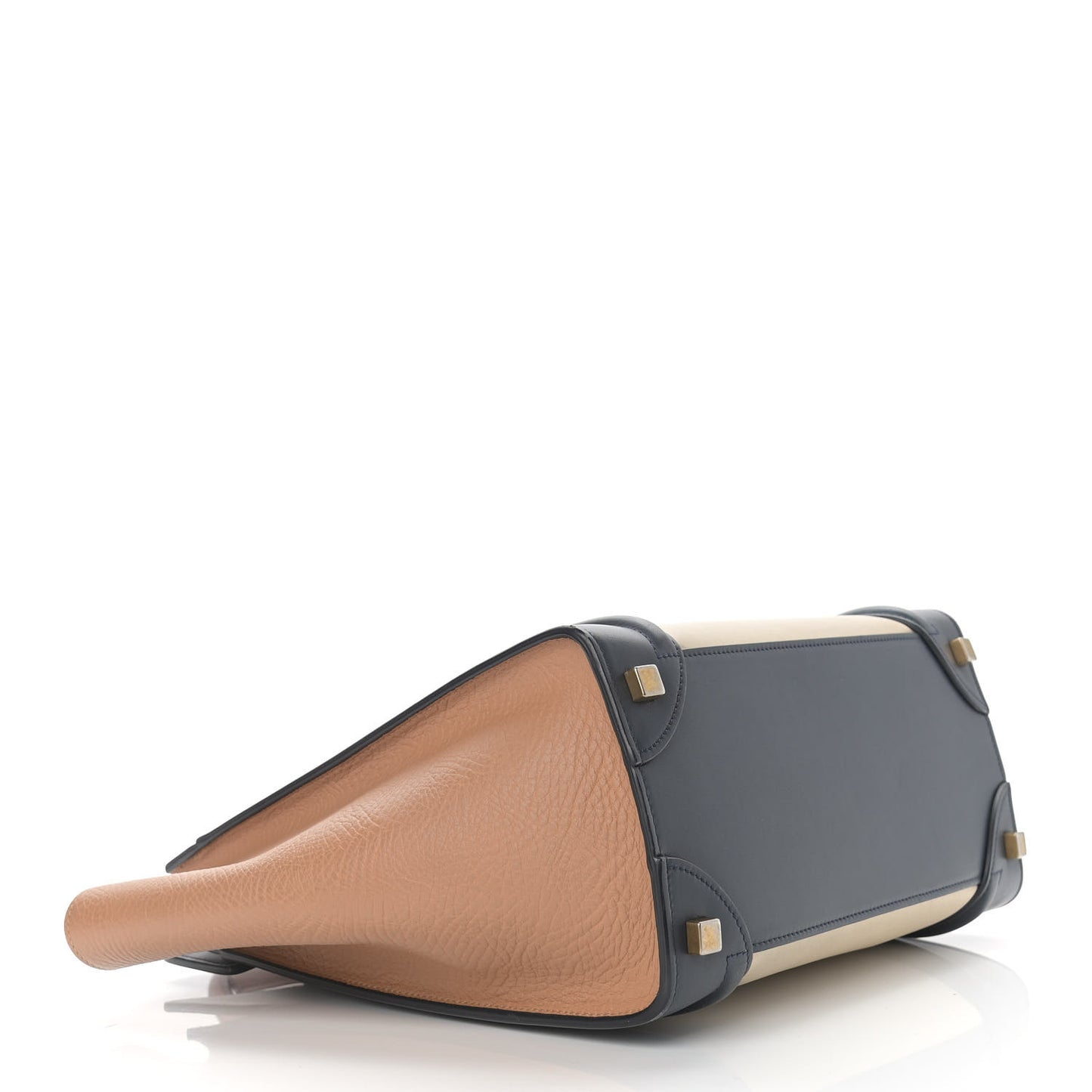 Smooth Calfskin Bullhide Micro Tri-Color Luggage Brown