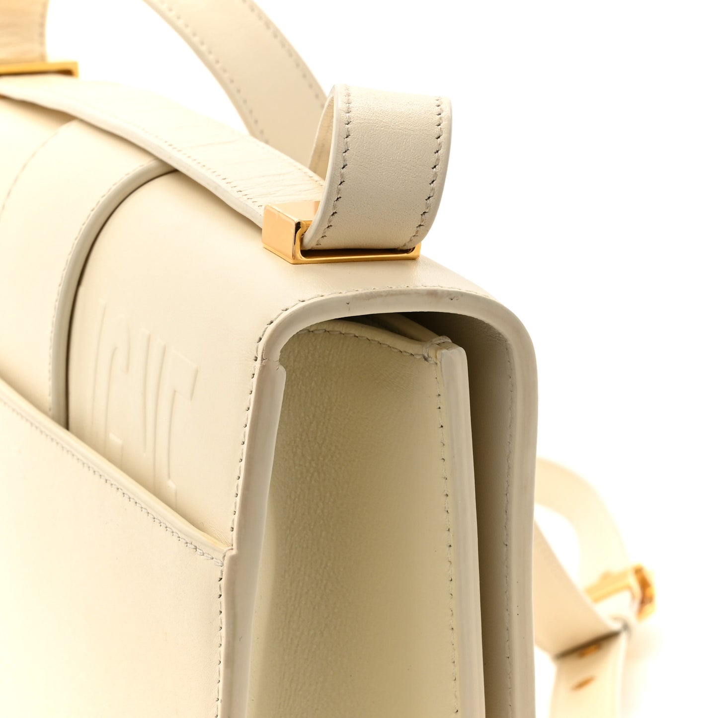 Grained Calfskin 30 Montaigne Flap Bag White