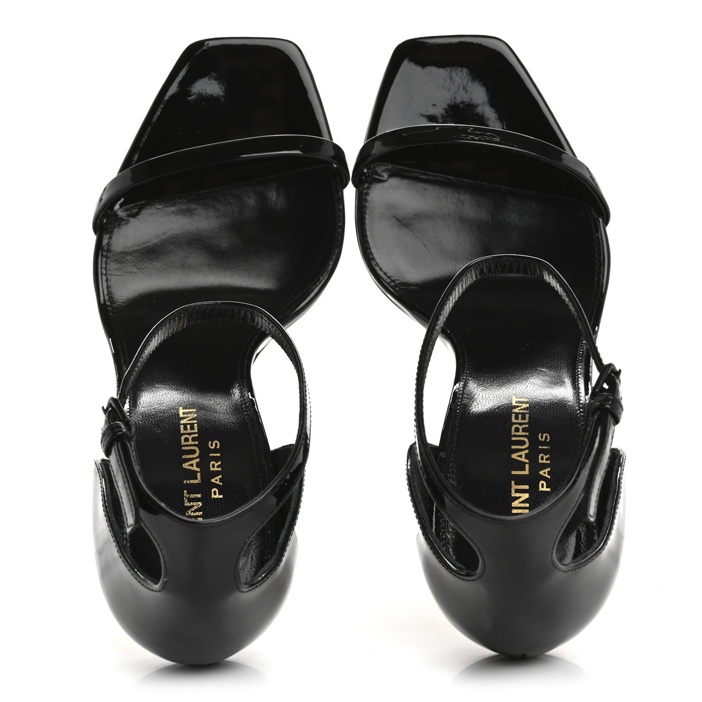Patent Calfskin Opyum 110 Sandals 37 Black Gold