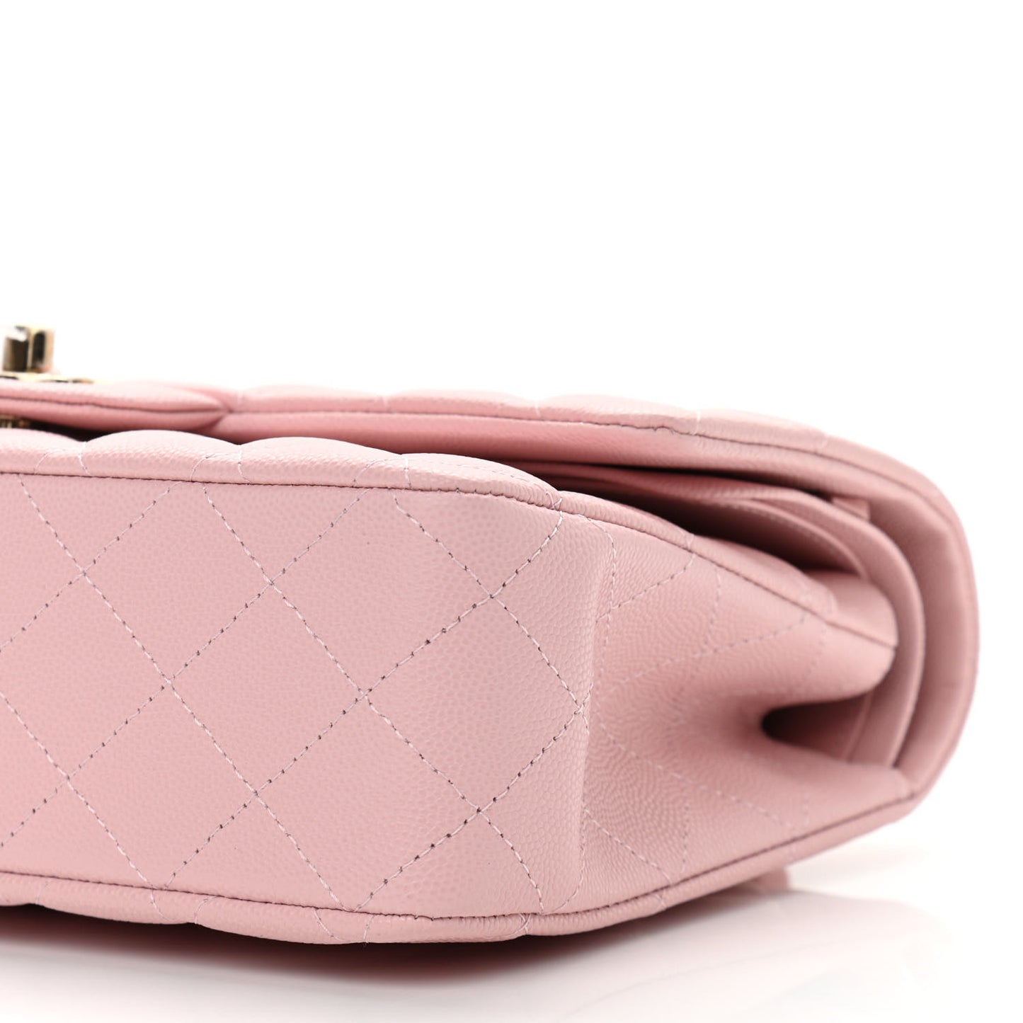 Caviar Quilted Medium Double Flap Light Pink