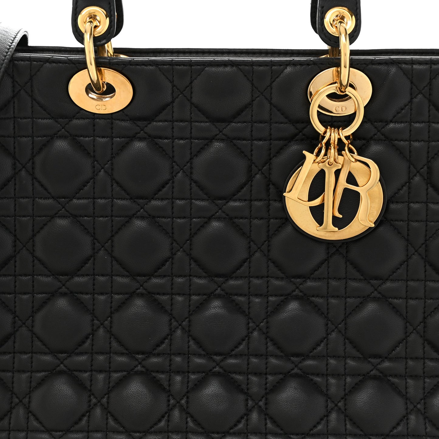 Lambskin Cannage Large Lady Dior Black