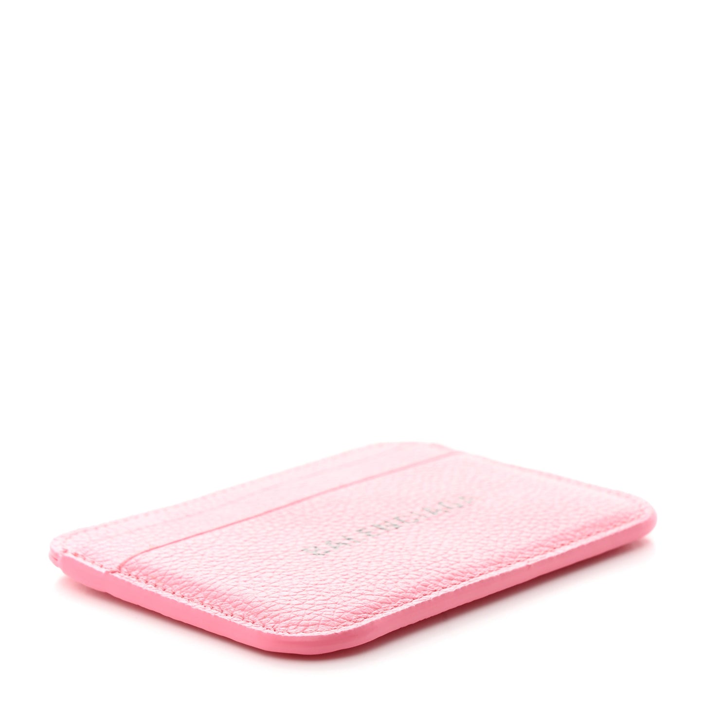 Grained Calfskin Logo Cash Rounded Card Holder Pink Black