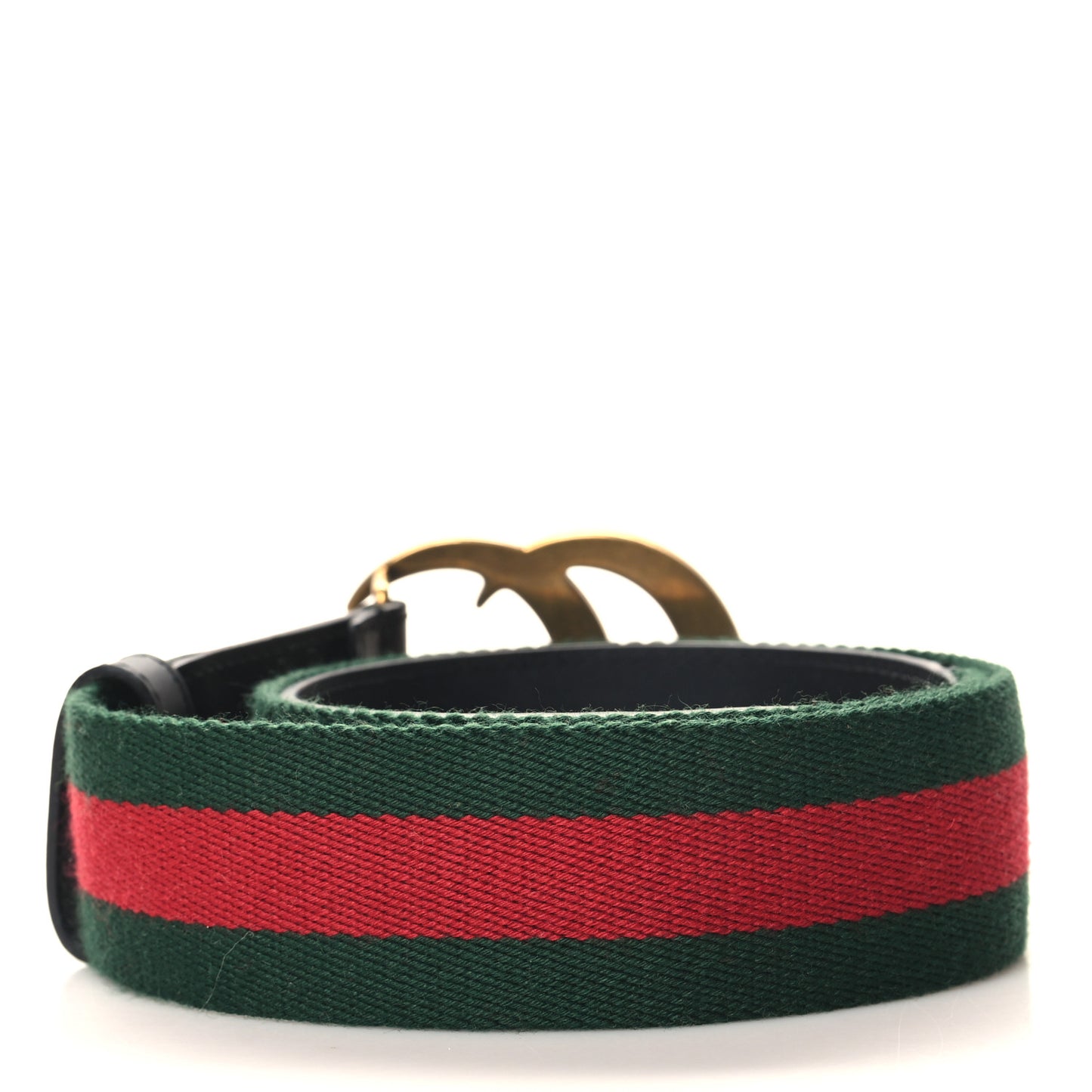 Nylon Calfskin Double G Web 40mm Belt 75 30 Green Red Dark Cocoa
