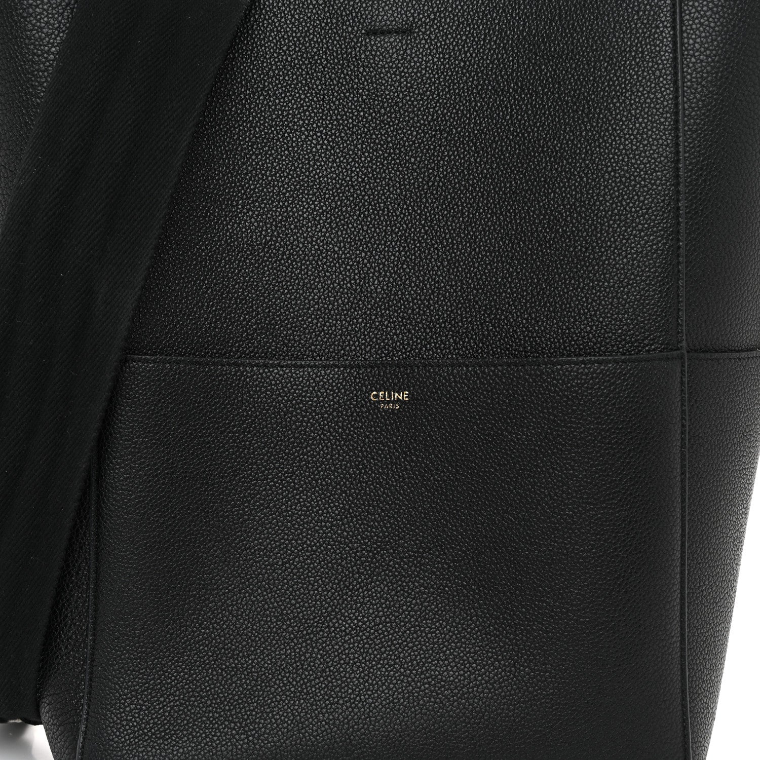 Celine Soft Grained Calfskin Sangle Bucket Bag Black 8 of 10