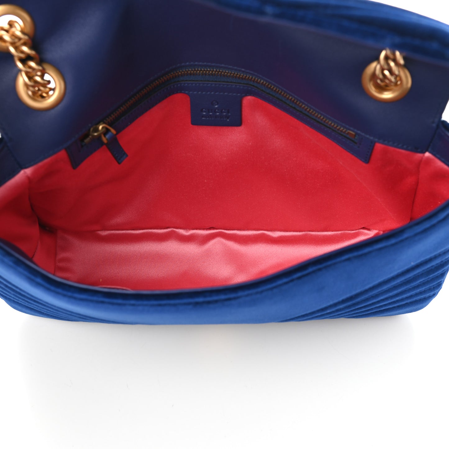 Velvet Matelasse Medium GG Marmont Shoulder Bag Cobalt Blue