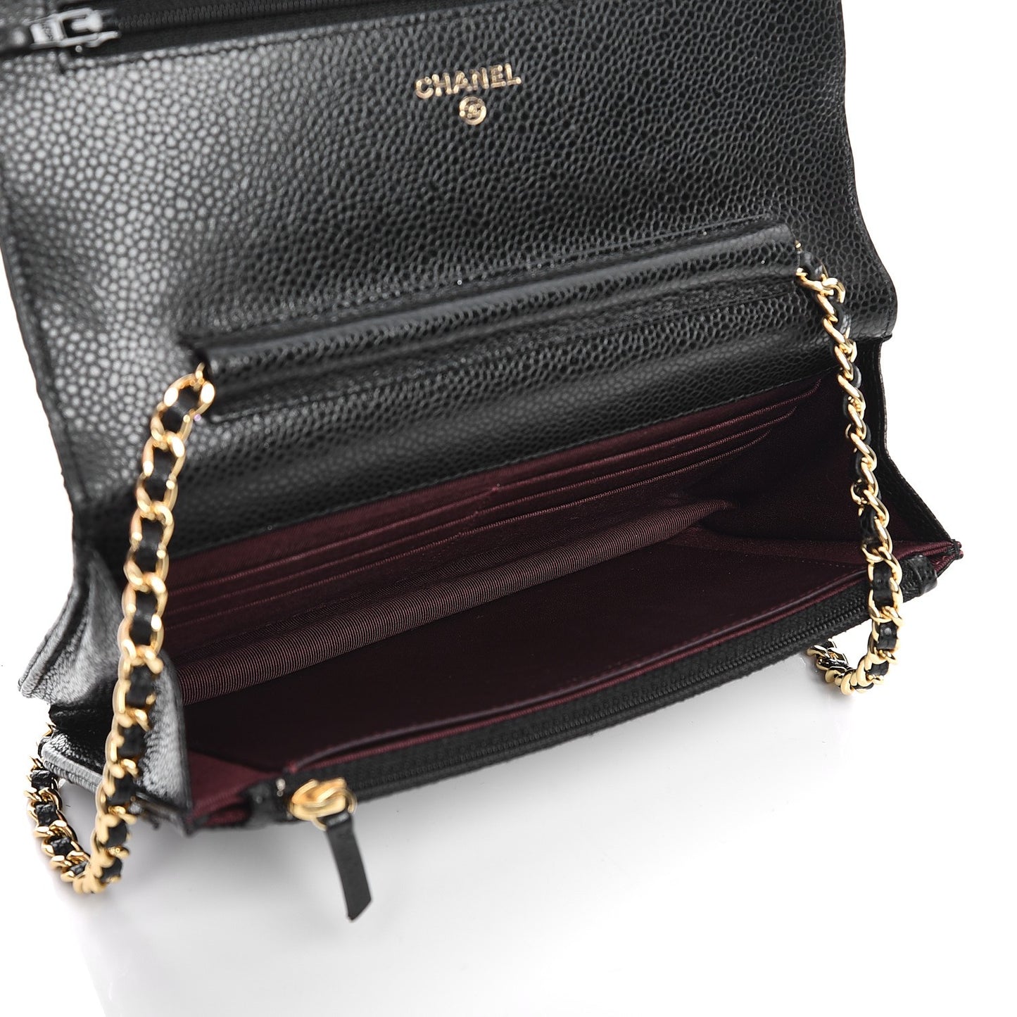 Caviar Quilted Wallet On Chain WOC Black