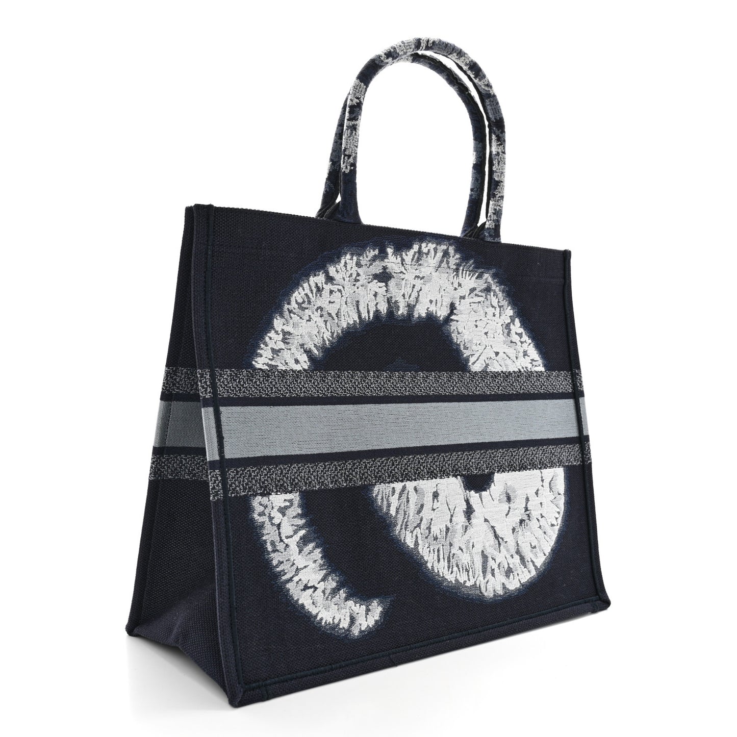 Canvas Embroidered Tie Dye Book Tote Blue Multicolor