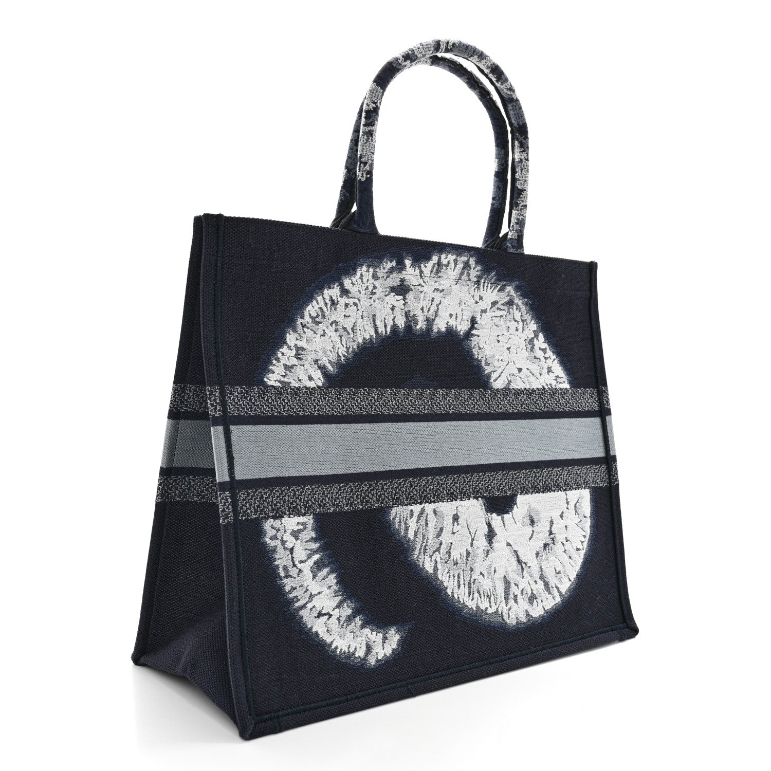 Christian Dior Canvas Embroidered Tie Dye Book Tote Blue Multicolor 3 of 12