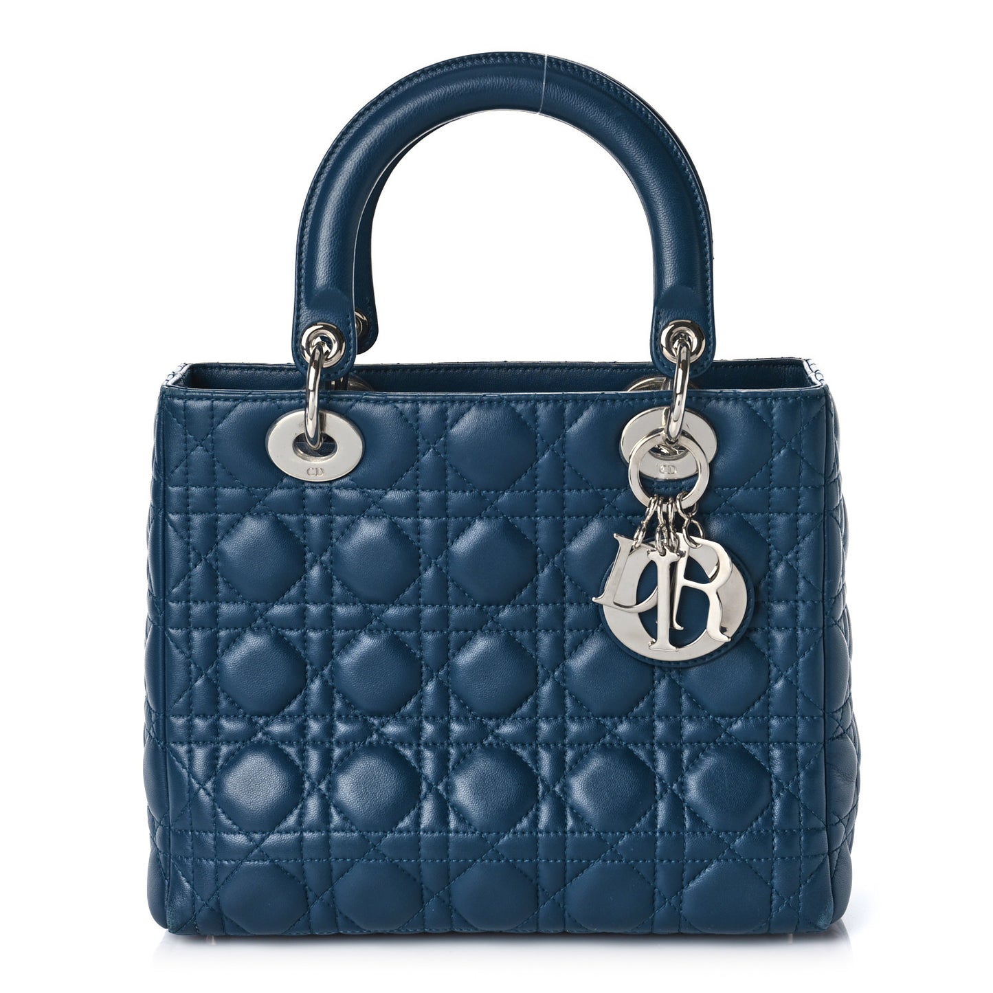 Lambskin Cannage Medium Lady Dior Blue