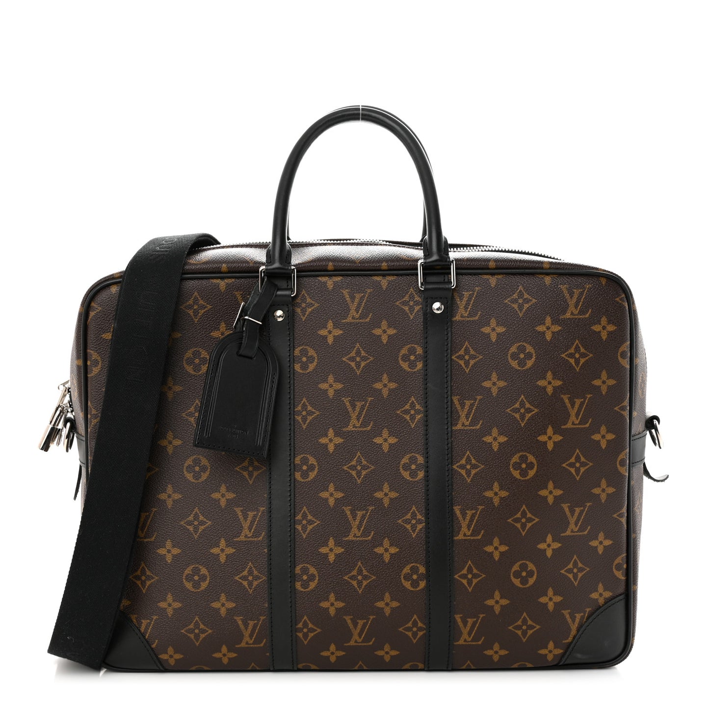 Monogram Macassar Porte Documents Voyage Soft Briefcase