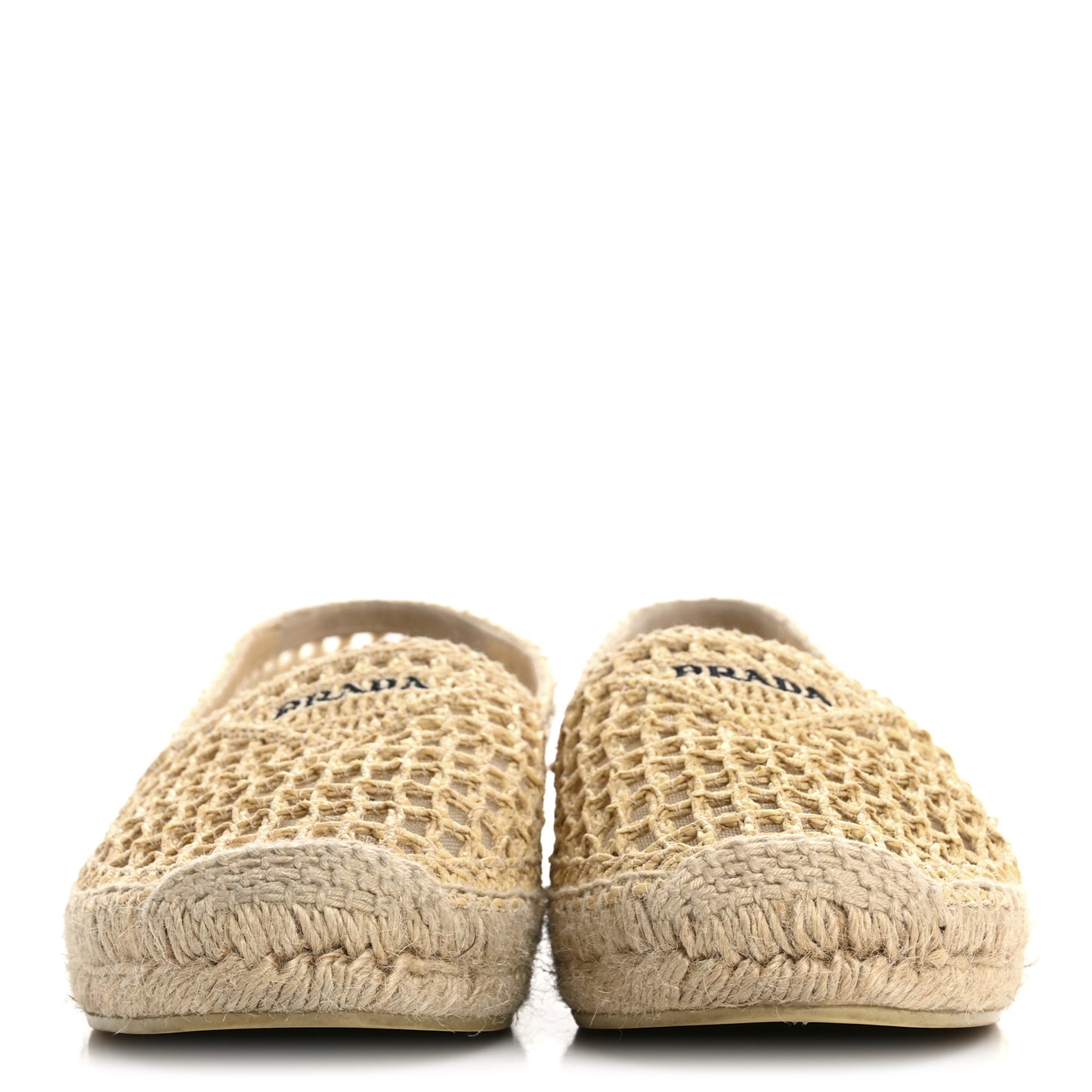 Raffia Triangle Logo Crochet 20mm Espadrilles 38 Naturale