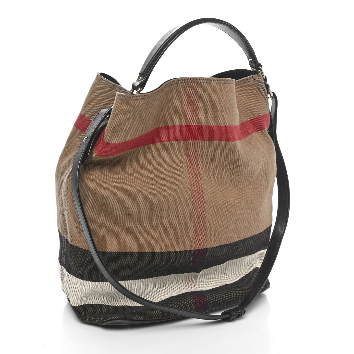 Canvas Mega Check Medium Ashby Hobo Black
