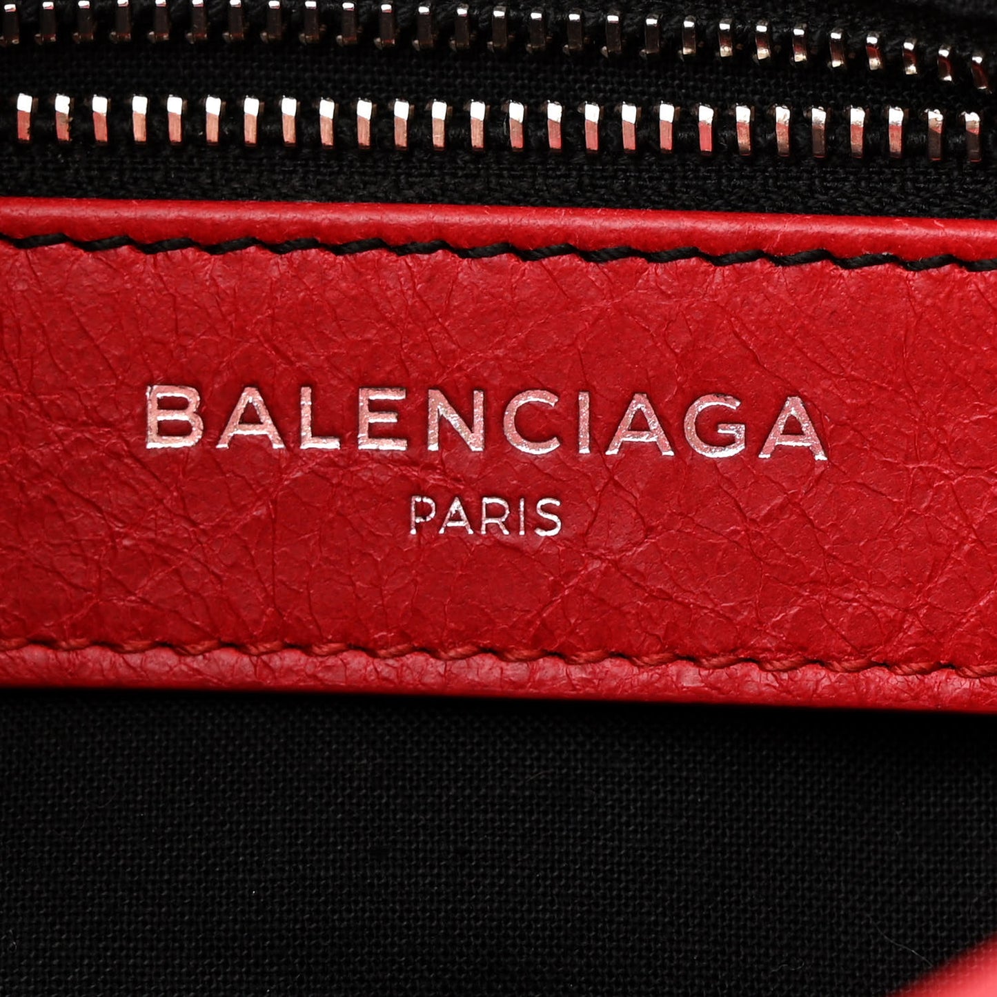 Agneau Classic Silver Hardware Mini City Logo Strap Red Black