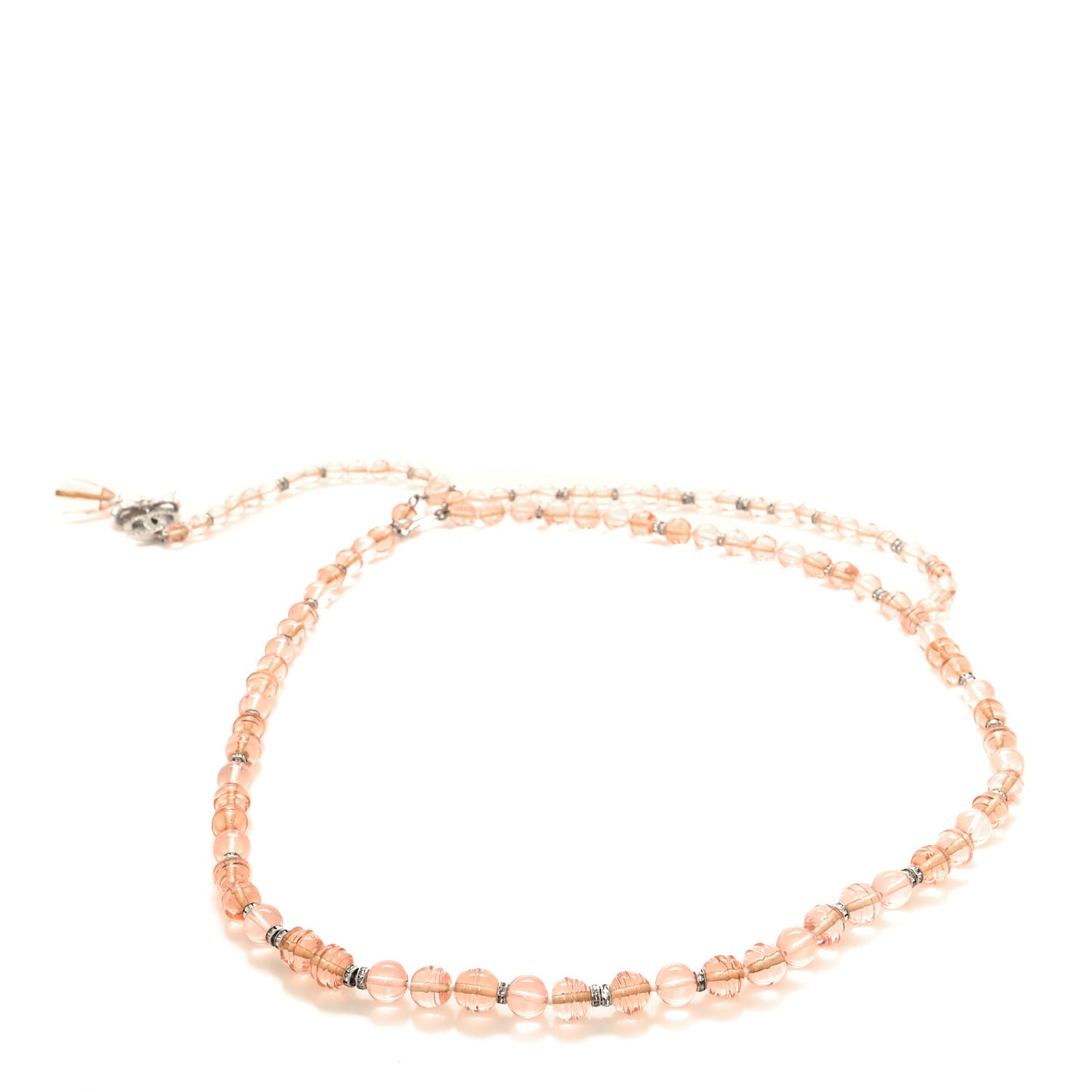 Resin Bead Crystal CC Bow Belt Pink Silver