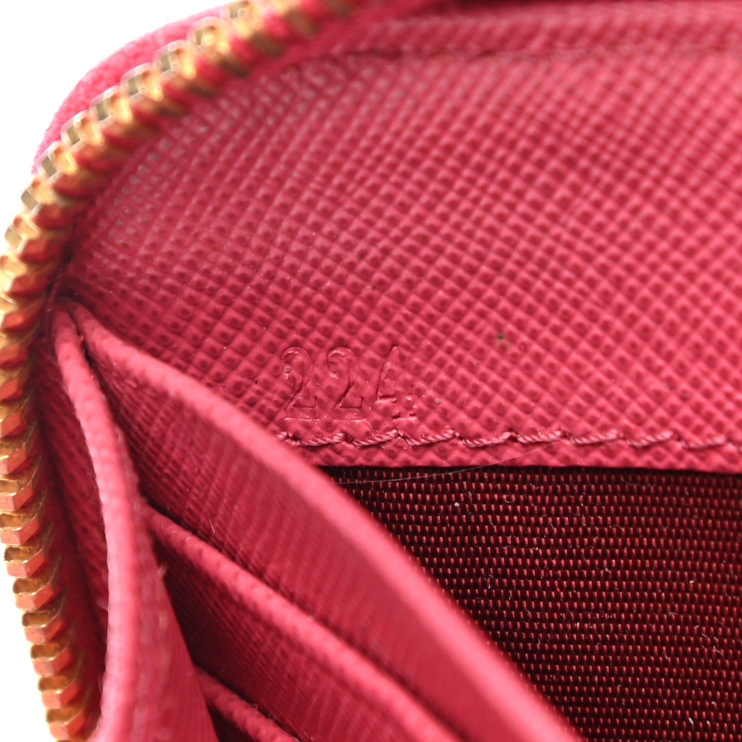 Prada Saffiano Fiocco Bow Zip Around Wallet Peonia 7 of 13