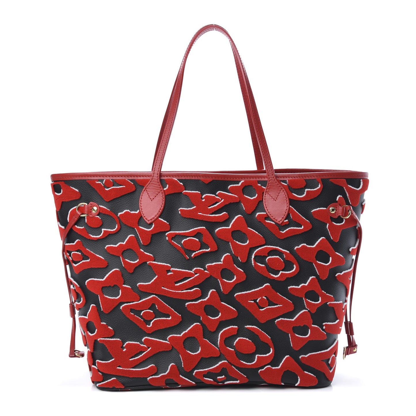 X UF Tufted Monogram Neverfull MM Black Red