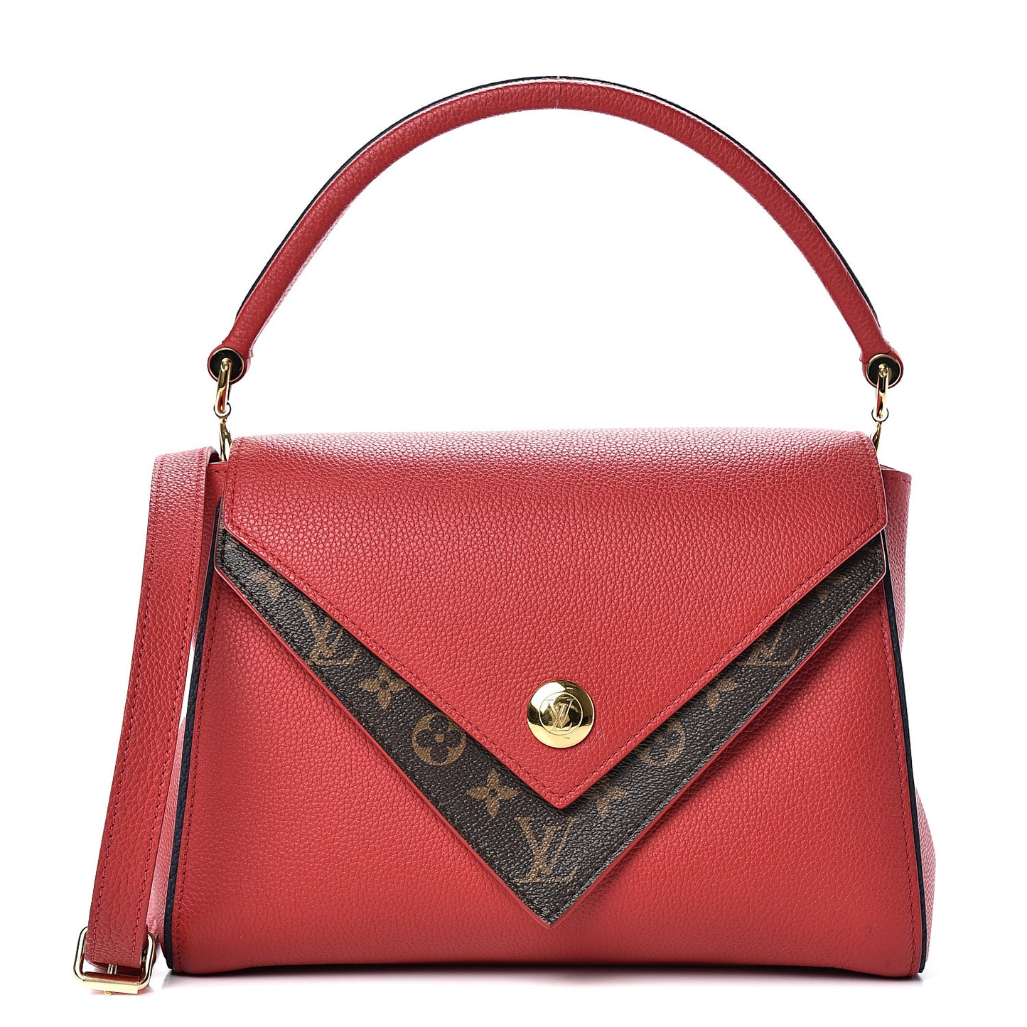 Grained Calfskin Monogram Double V Rubis