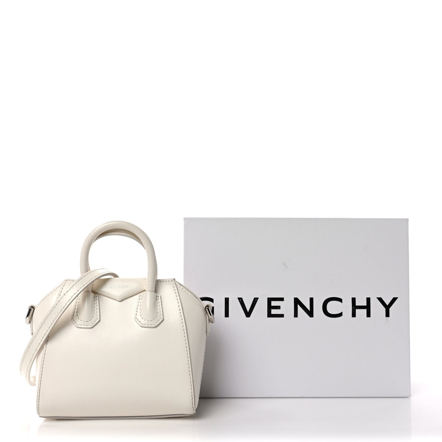 Shiny Lord Calfskin Micro Antigona Ivory