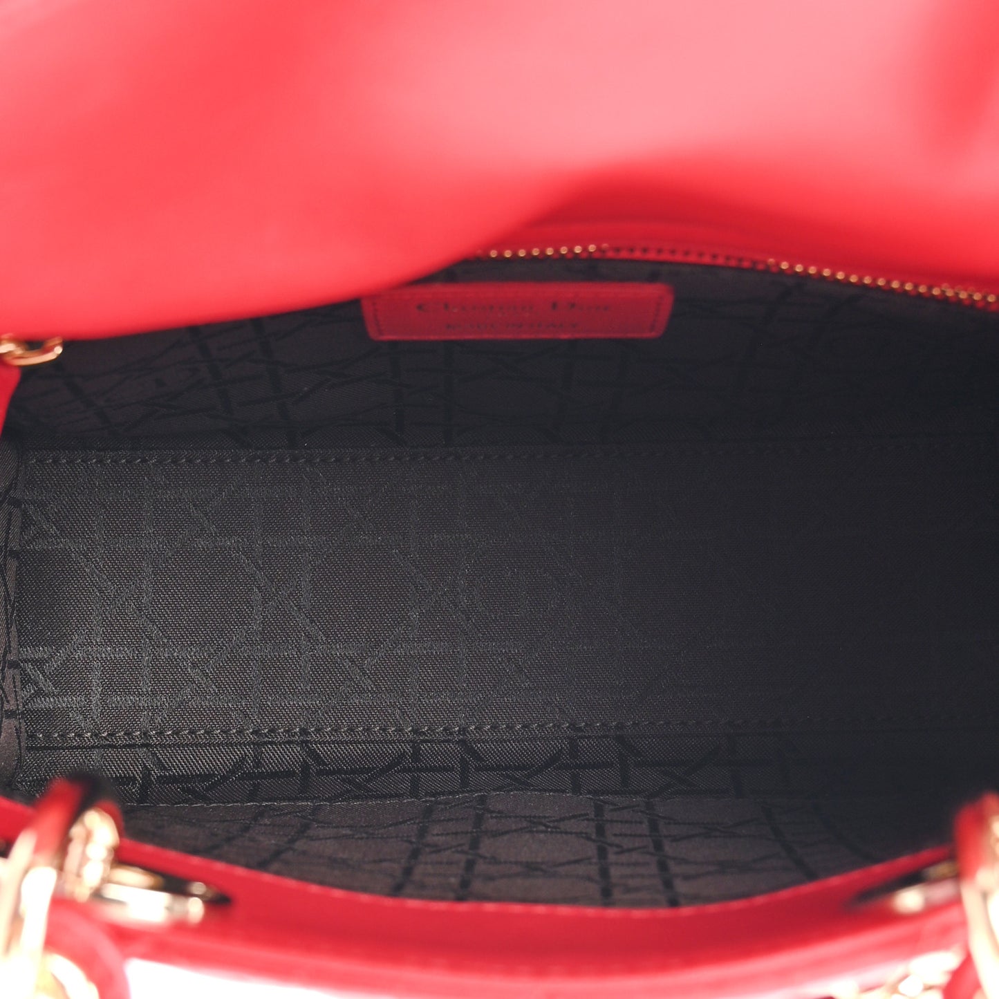 Lambskin Cannage Small My ABCDior Lady Dior Red