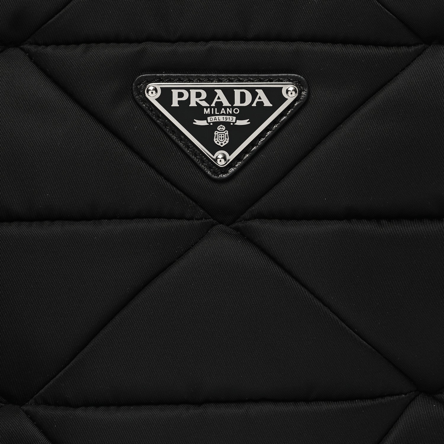 Prada Re-Nylon Nappa Triangle Quilted Padded Double Handled Zip Pocket Tote Black 7 of 9