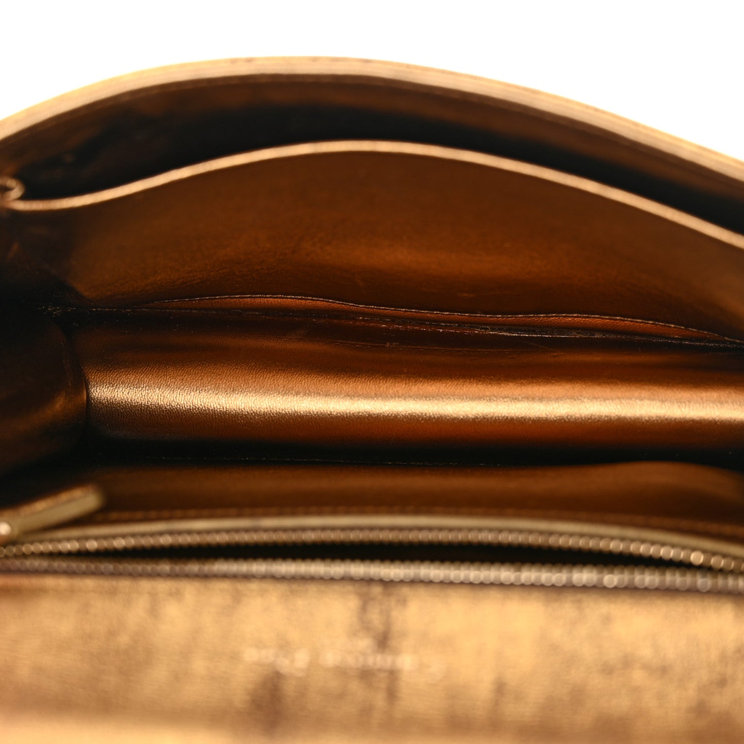 Metallic Brushed Calfskin Small Diorama Flap Bag Gold