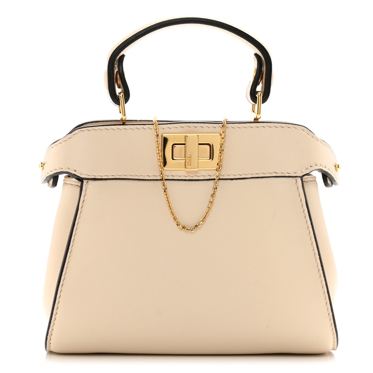 Camellia Nappa Nano Peekaboo Satchel White