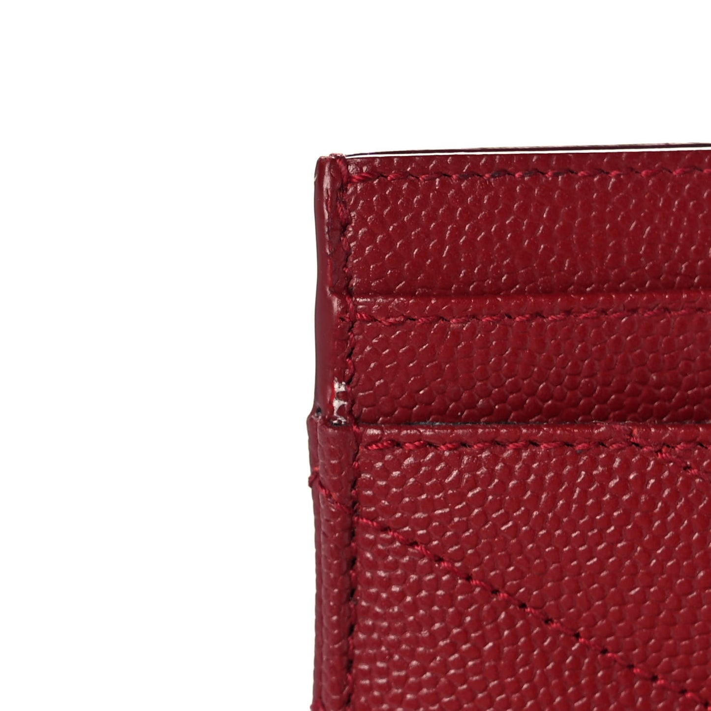 Grain De Poudre Matelasse Chevron Monogram Credit Card Case Palissandre