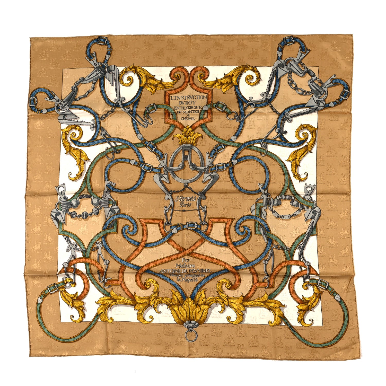 Hermes Silk L'Instruction Du Roy Scarf 90 1785366 – FASHIONPHILE