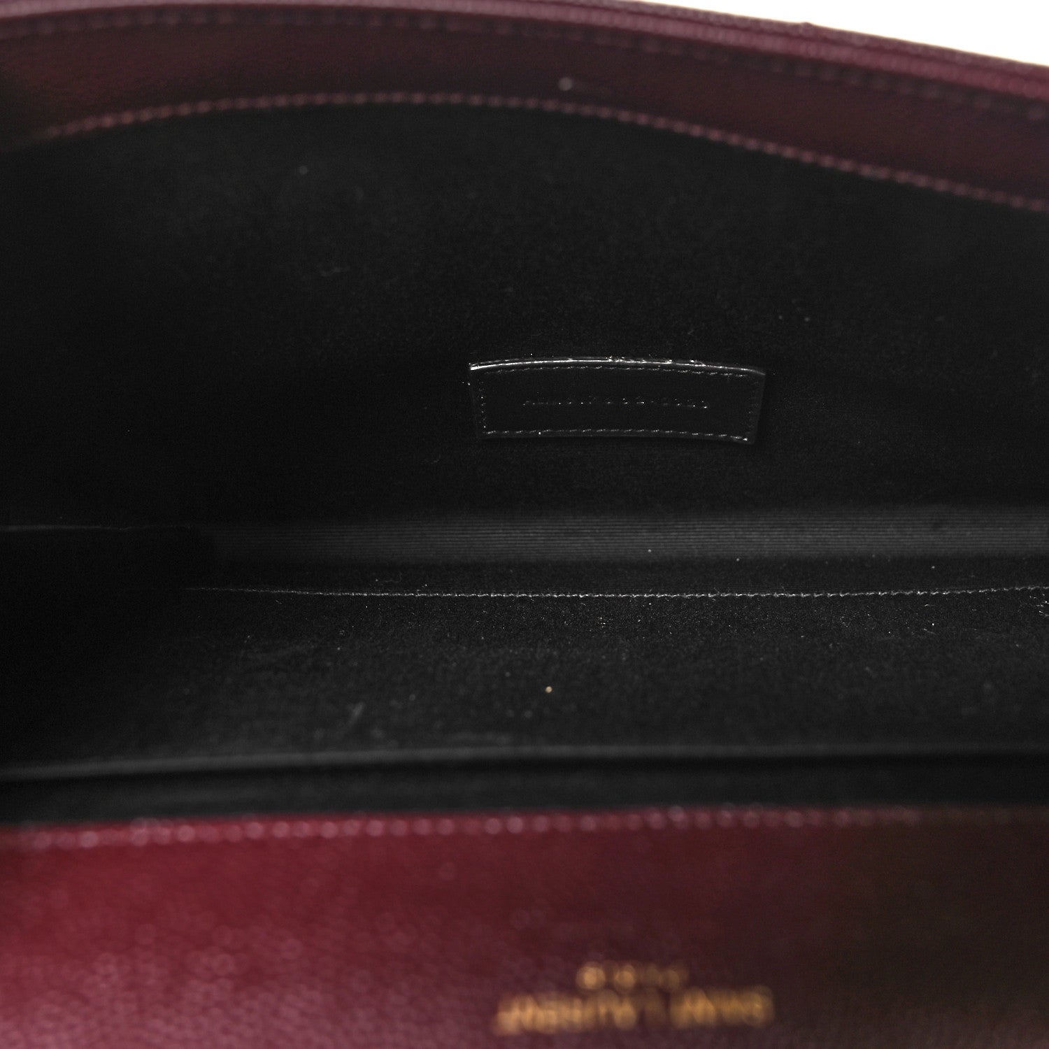 Saint Laurent Grain De Poudre Matelasse Chevron Monogram Envelope Clutch Rouge Legion 5 of 10