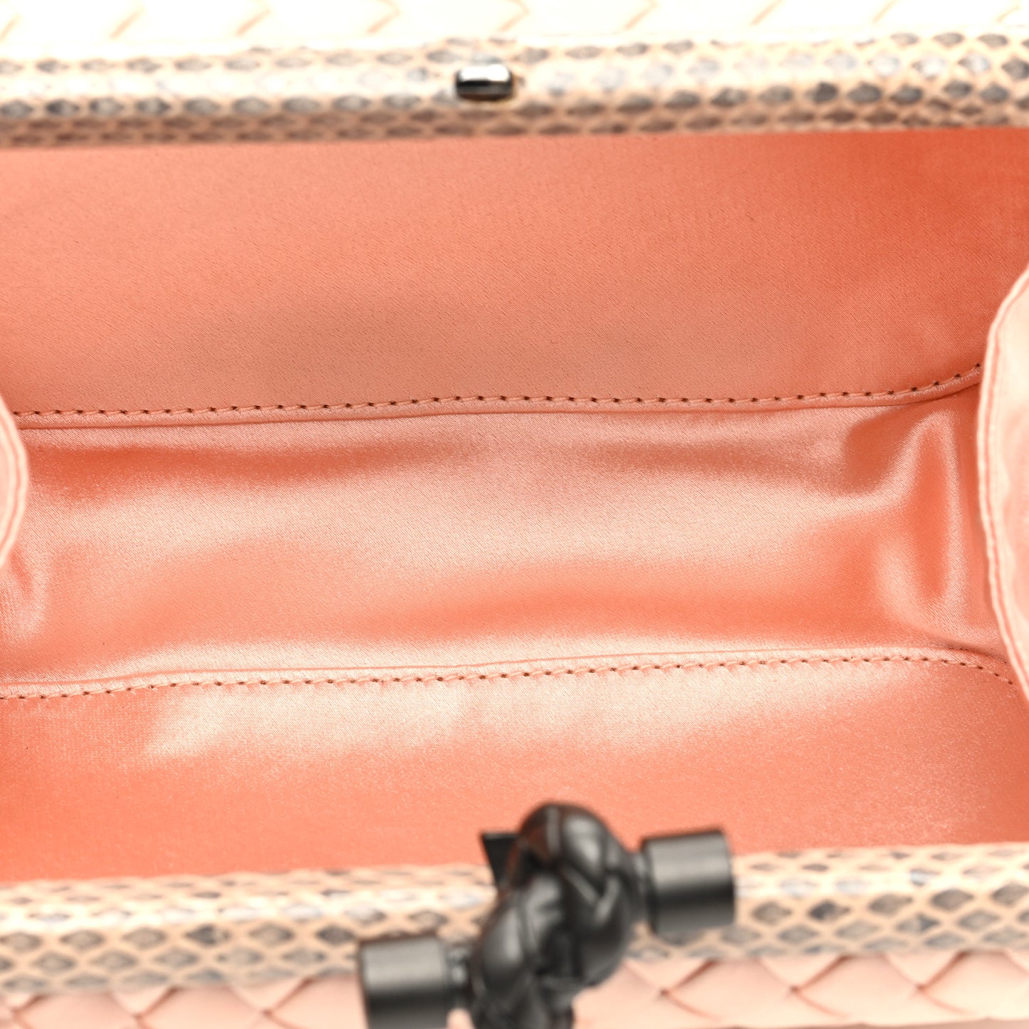 Satin Intreccio Impero Ayers Knot Clutch Flamingo