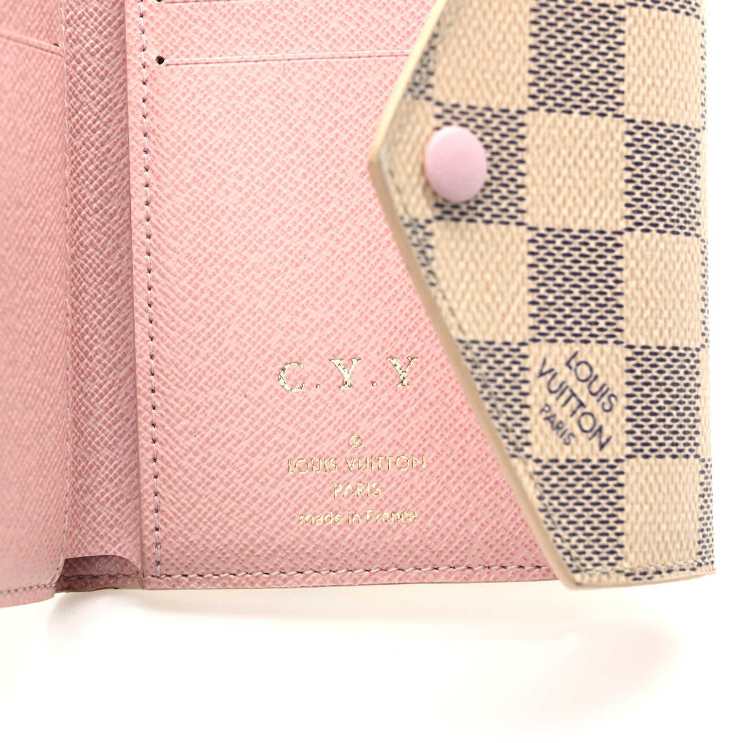 Damier Azur Victorine Wallet Rose Ballerine