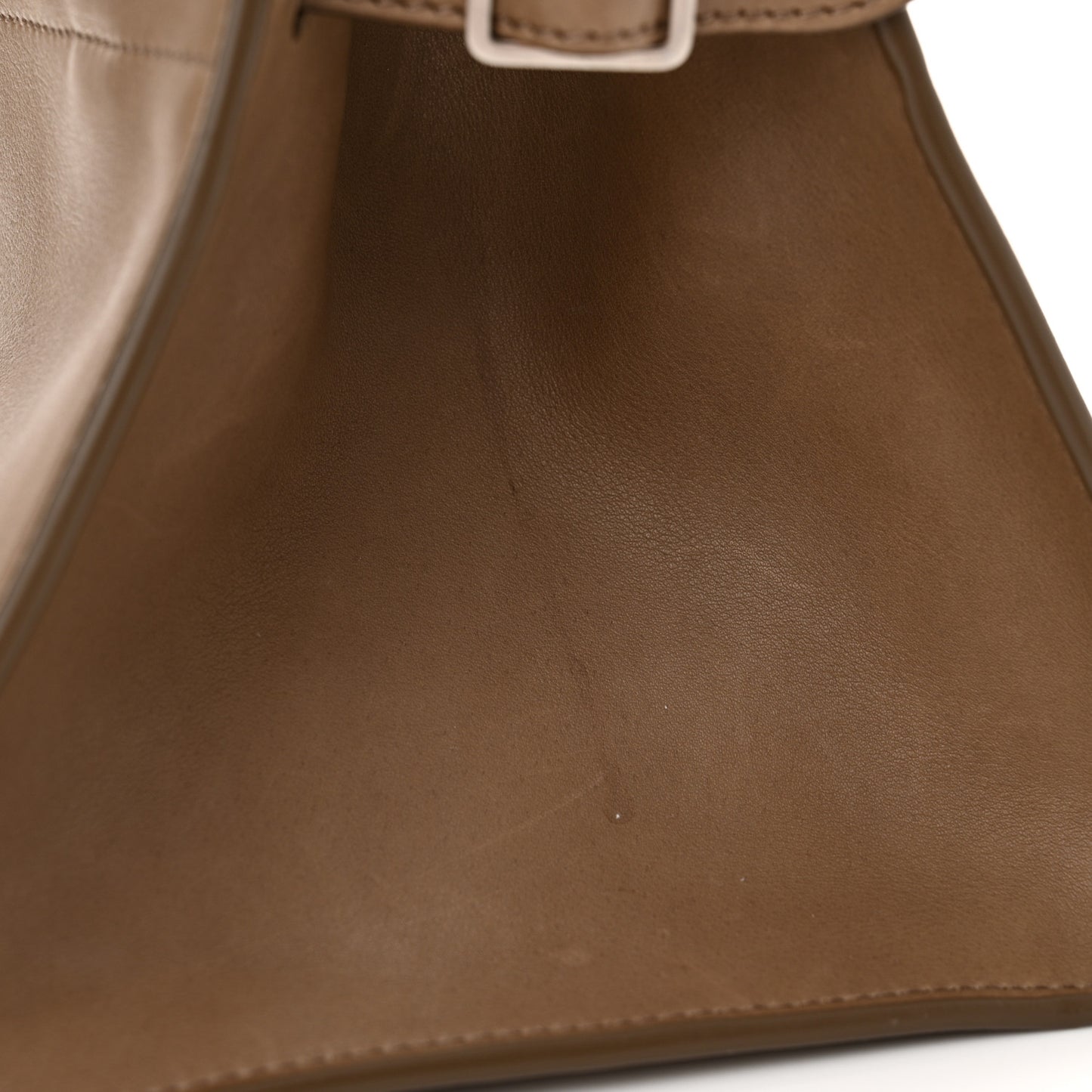 Polished Saddle Calfskin Soft Margaux 10 Bag Mouse Grey