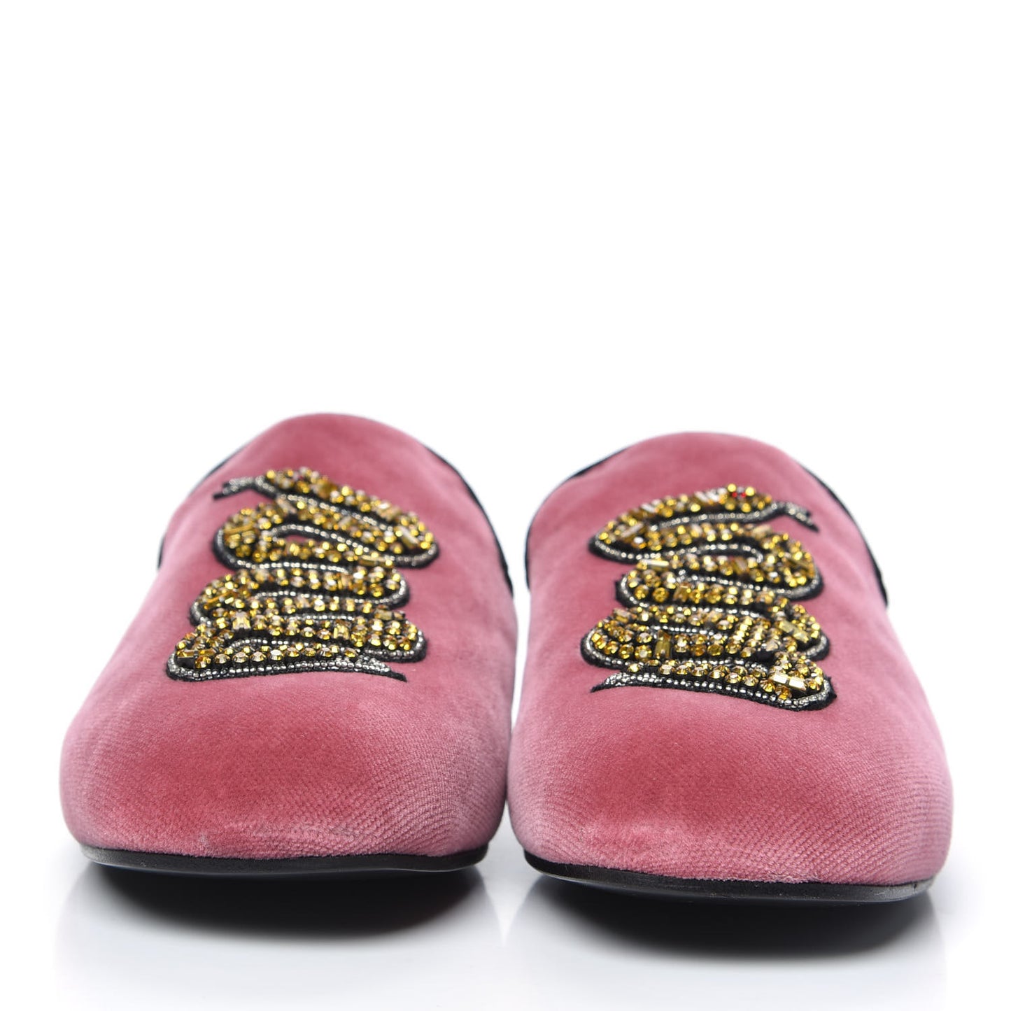 Velvet Embellished Evening Slippers 35.5 Pink