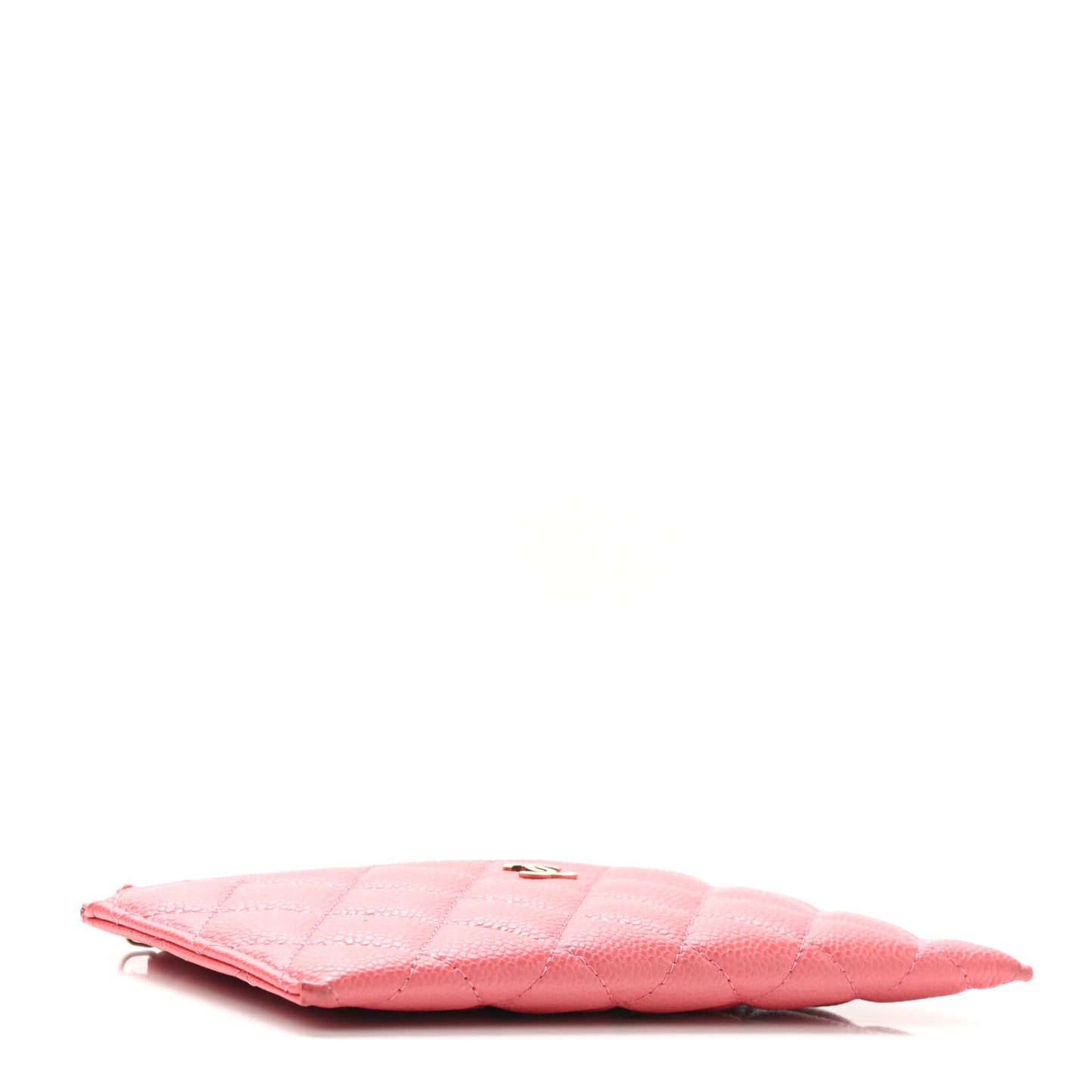 Iridescent Caviar Quilted Classic Zip Pouch Pink