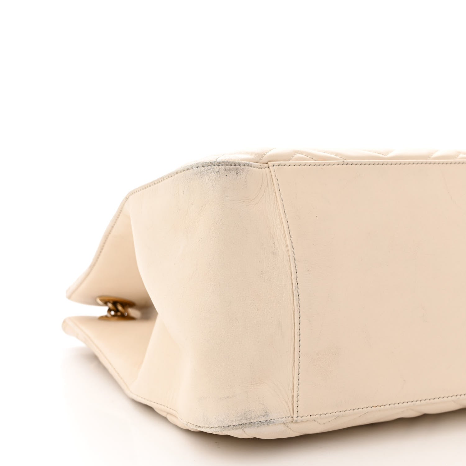 Gucci Calfskin Matelasse Medium GG Marmont Shoulder Tote Bag White 10 of 18