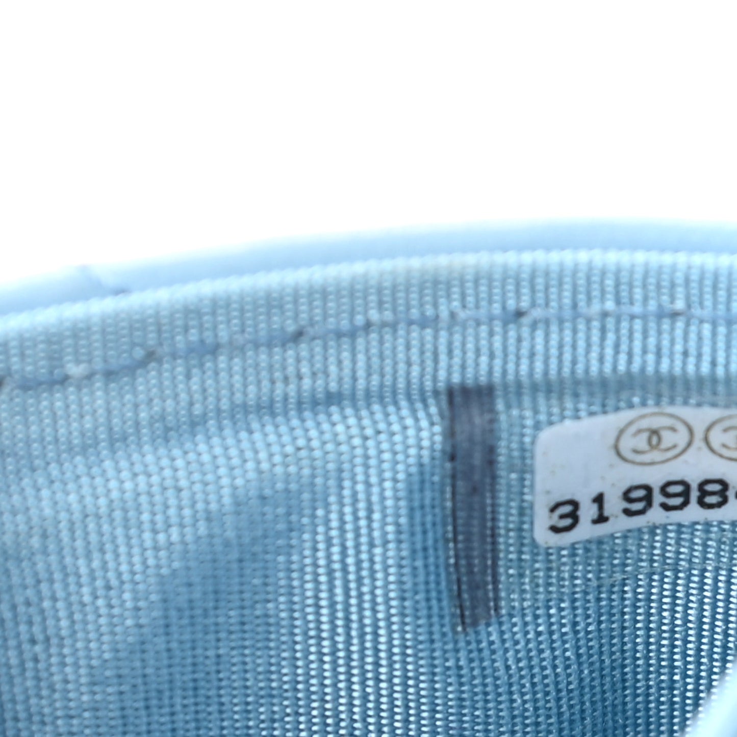 Lambskin Quilted Chanel 19 Card Holder Light Blue