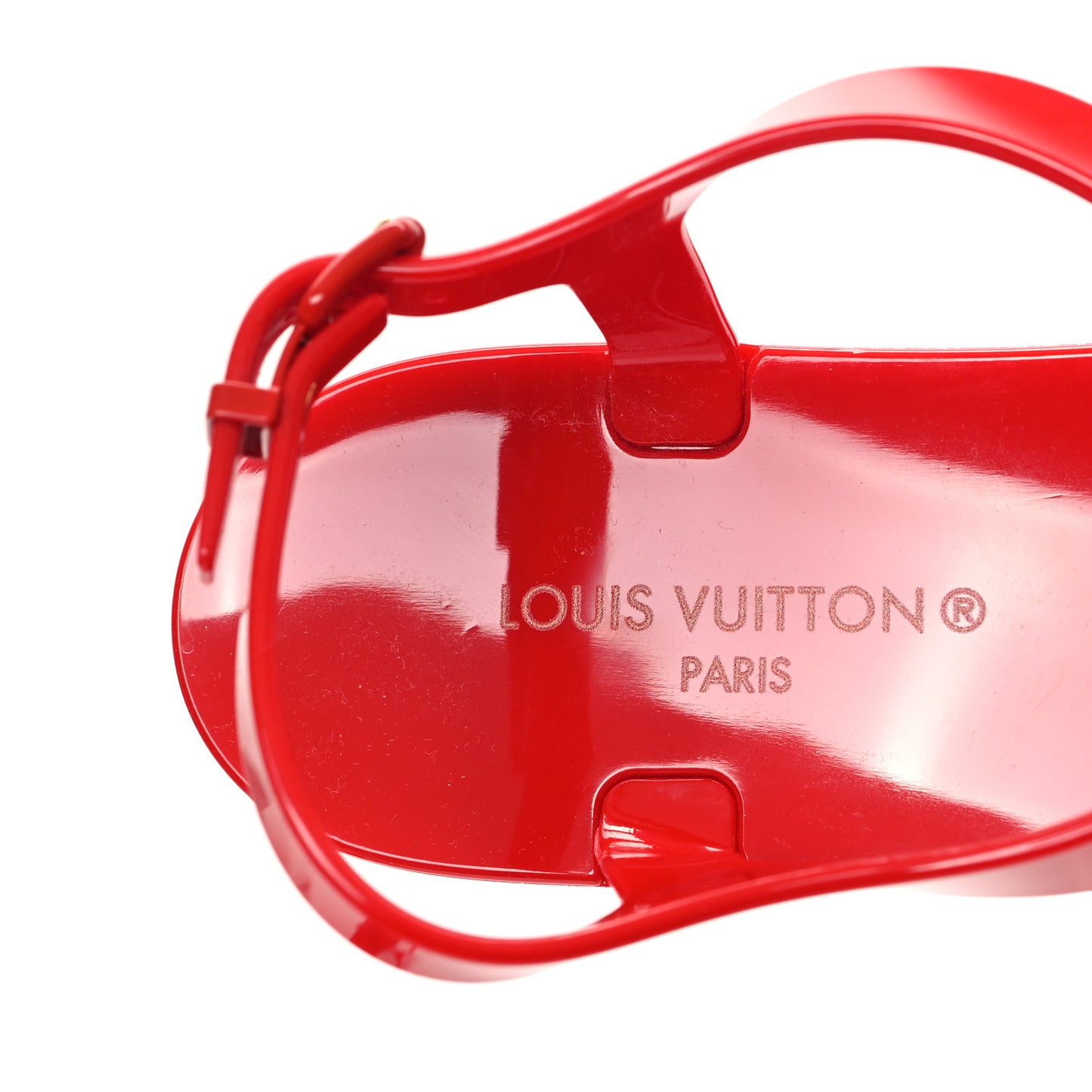 Rubber Bikini Thong Flat Sandals 41 Red