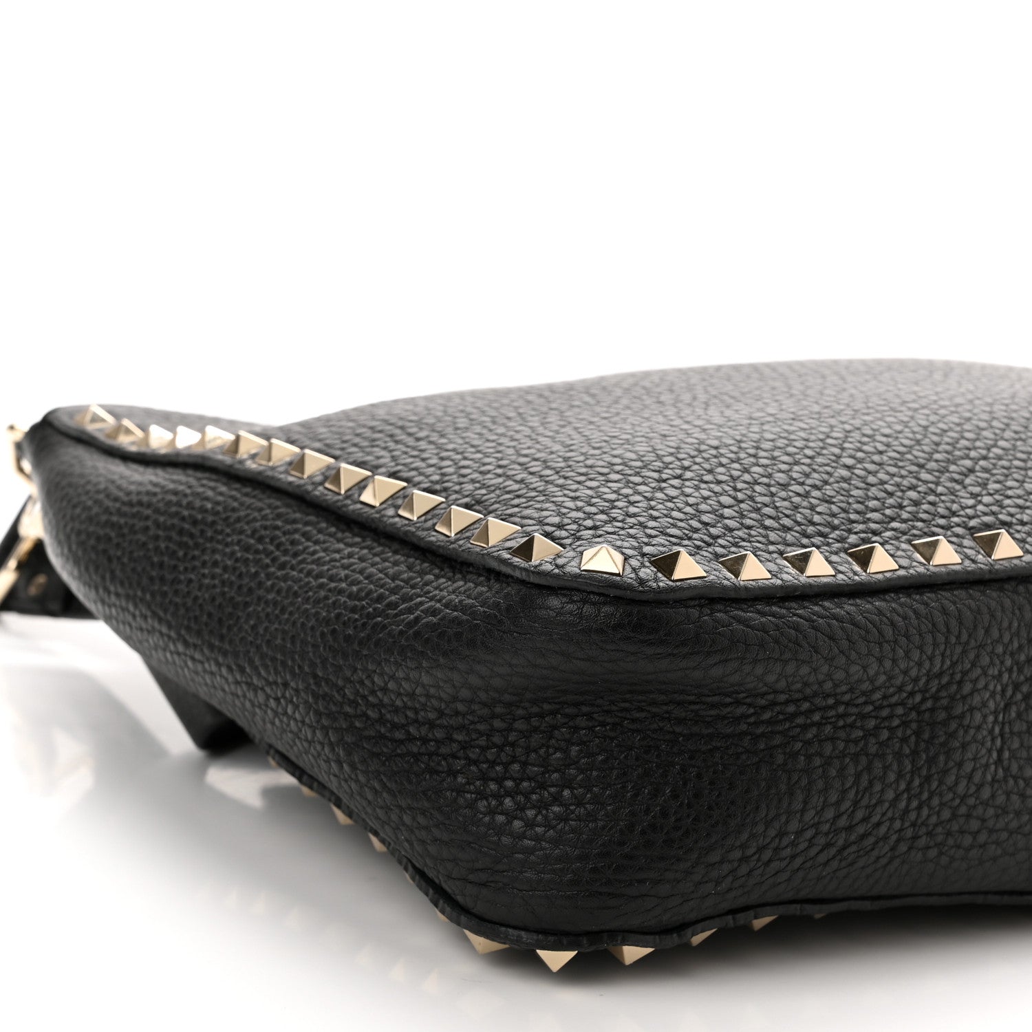 Valentino Garavani Pebbled Calfskin Small Rockstud Flip-Lock Messenger Bag Black 7 of 8