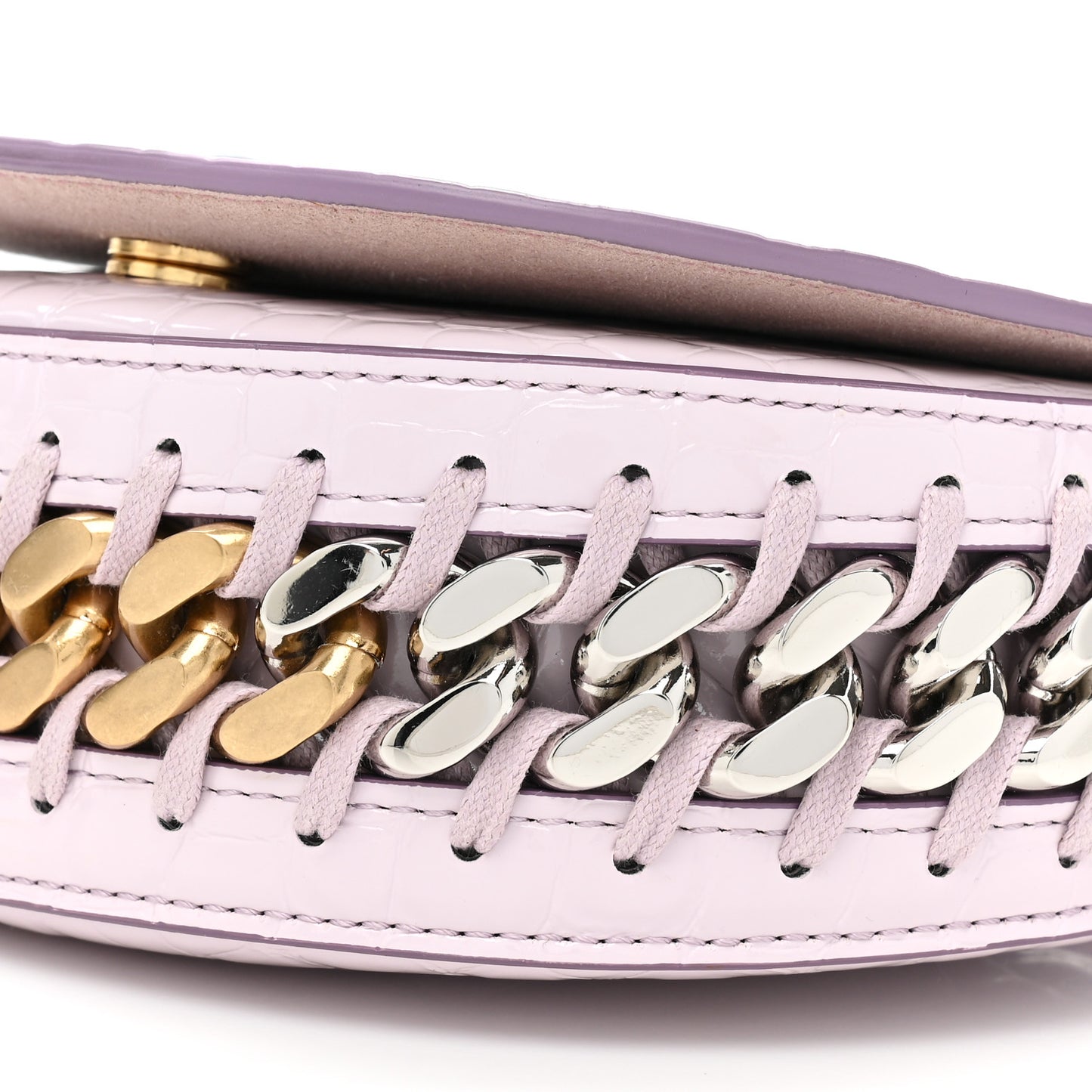 Eco Alter Crocodile Embossed Nappa Small Frayme Shoulder Bag Lilac