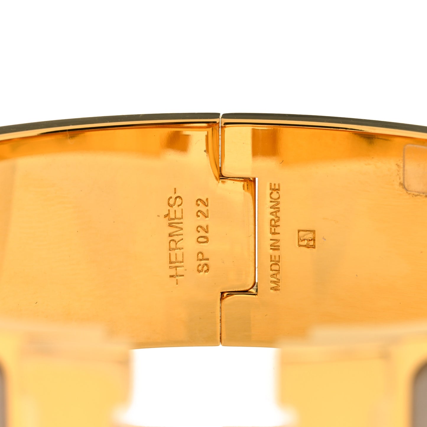 Enamel Wide Clic Clac H Bracelet PM Marron Glace