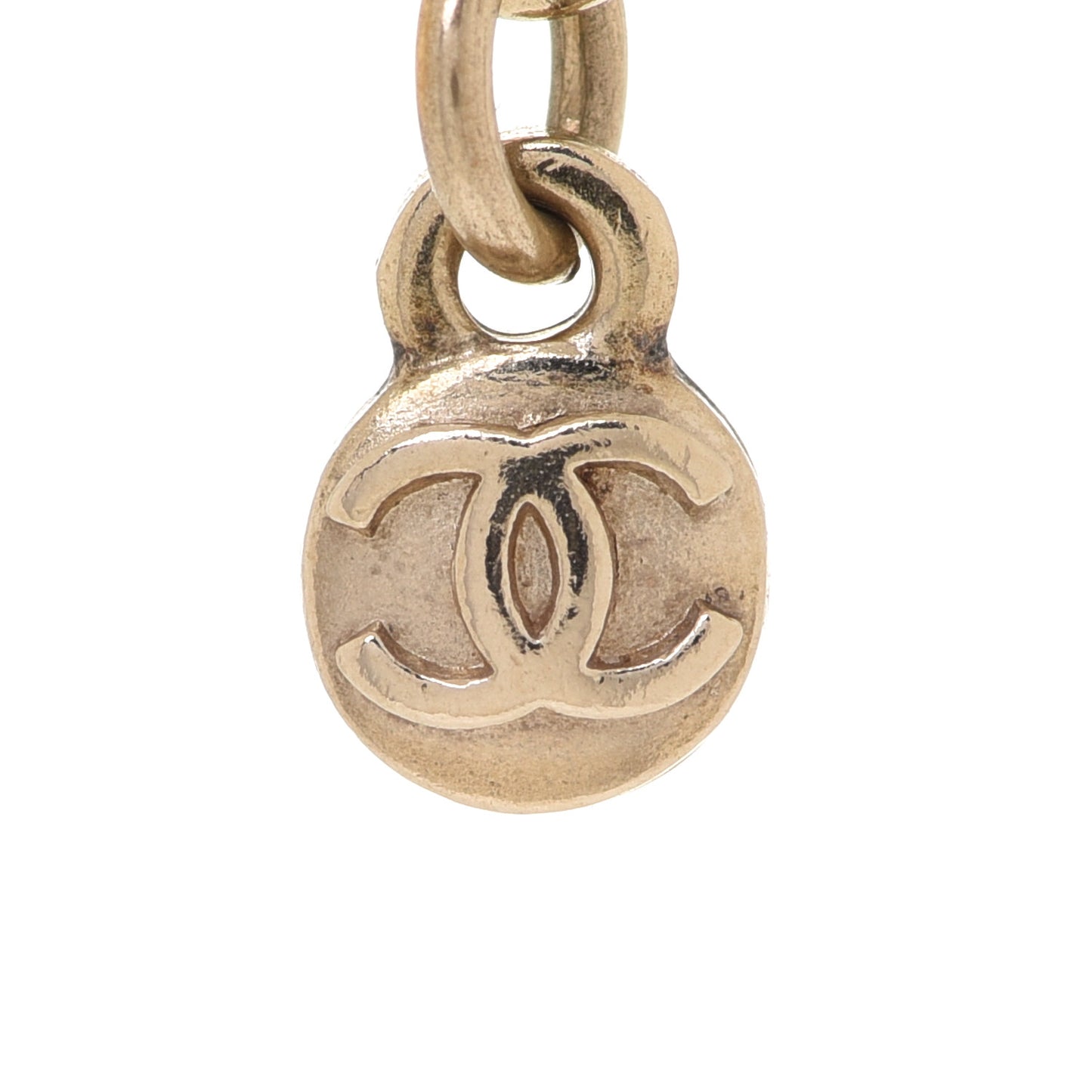 Pearl CC Drop Necklace Gold