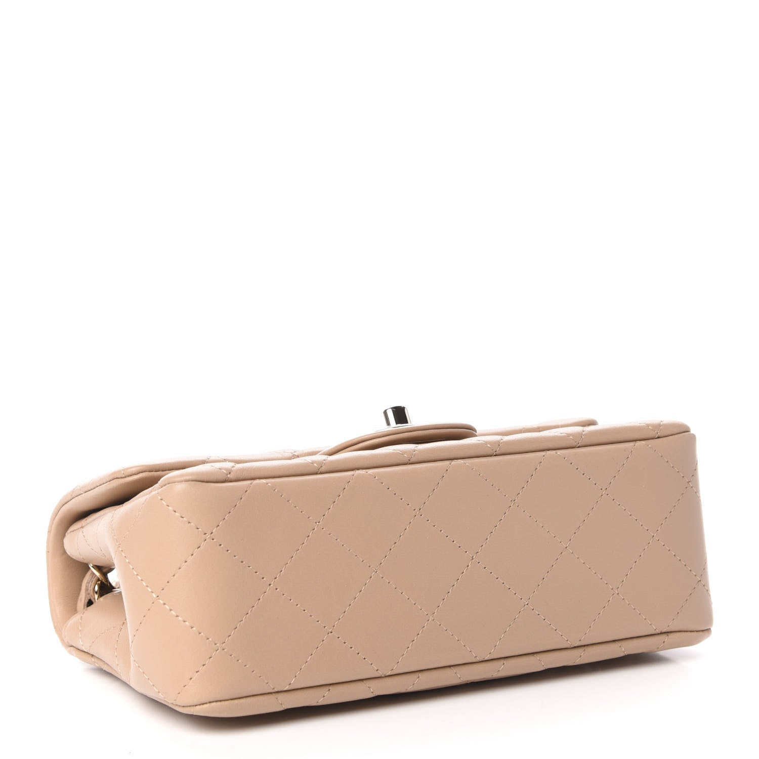 Chanel Lambskin Quilted Mini Rectangular Flap Dark Beige 4 of 10