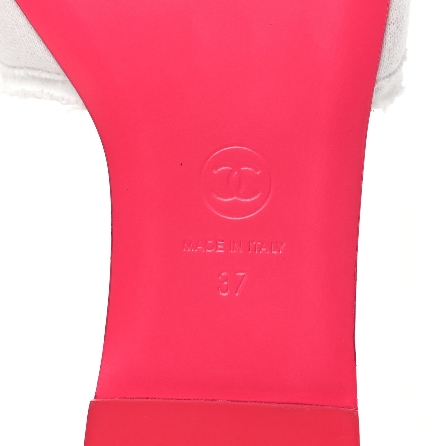 Jersey Knit CC Mules 37 White Fuchsia