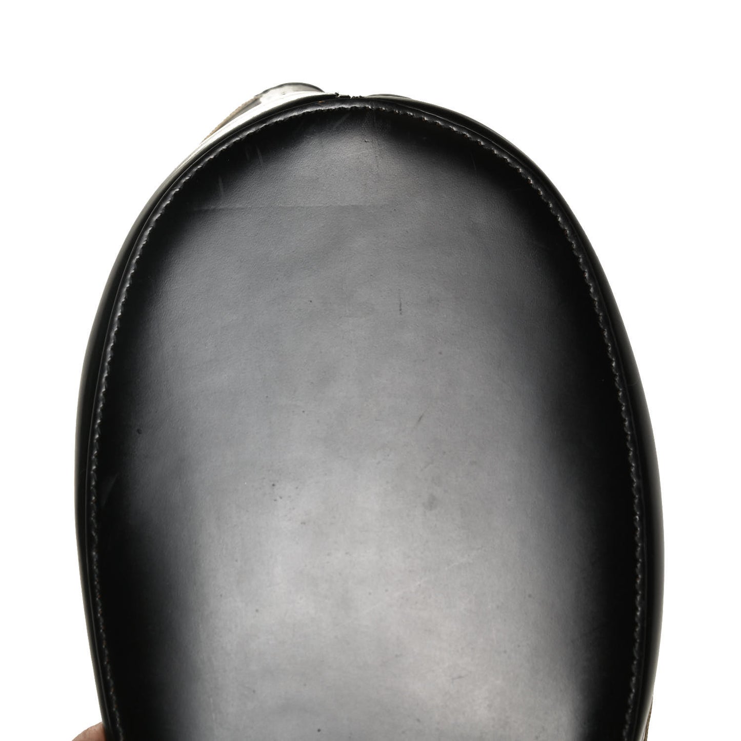 Calfskin Pickstitch Mini Top Handle Bucket Bag Black